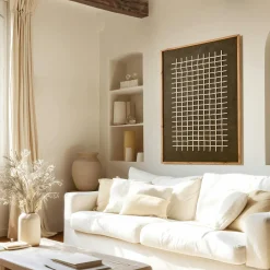 DENVER Univers Déco·Maison De Campagne|Décorations Murales|Décoration murale grille blanche sur fond noir