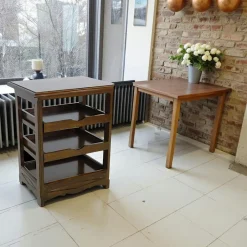 Tradition Meubles De Cuisine·Dessertes / Chariots|Desserte de cuisine Hévéa 3 plateaux 49x38x60cm