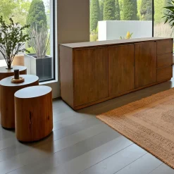 Baltic Buffets Contemporains|Buffets Contemporains|Enfilade / Buffet long Hévéa 3 portes, 3 tiroirs 220x50x90cm