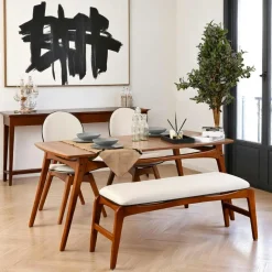 SITIA Tables À Manger Rectangulaires|Tables À Manger En Bois|Ensemble salle à manger vintage - 6 places