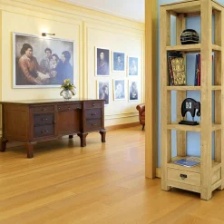 Helena Meubles De Salon·Colonnes De Rangement|Meubles De Rangement·Colonnes De Rangement|Etagère colonne 1 tiroir bois hévéa massif H190cm