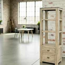 Helena Meubles De Salon·Colonnes De Rangement|Meubles De Rangement·Colonnes De Rangement|Etagère colonne 2 tirois hévéa massif H170cm