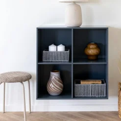 TALLINN Meubles De Salon·Etagères Murales|Meubles De Rangement·Etagères Murales|Etagère cube murale 4 zones, couleur gris orage