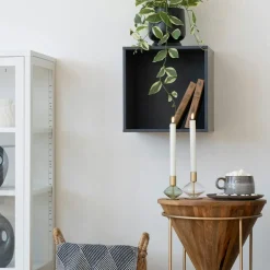 TALLINN Meubles De Salon·Etagères Murales|Meubles De Rangement·Etagères Murales|Etagère cube murale, couleur gris orage