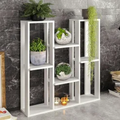 MARFA Bibliothèques En Bois|Bibliothèques En Bois|Etagère décorative blanche avec niches ouvertes