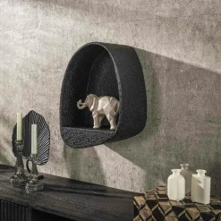 TAJ Meubles De Salon·Etagères Murales|Meubles De Rangement·Etagères Murales|Etagère murale blanche en marbre composite forme organique 44 cm