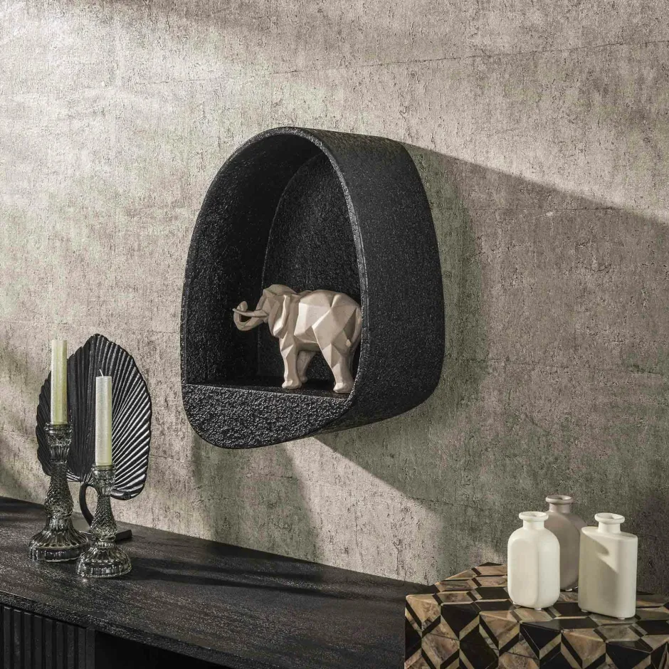 TAJ Meubles De Salon·Etagères Murales|Meubles De Rangement·Etagères Murales|Etagère murale blanche en marbre composite forme organique 44 cm