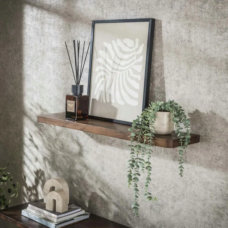 Meubles De Salon·Etagères Murales|Meubles De Rangement·Etagères Murales|Etagère murale bois d’acacia brun bords arrondis 120 cm NAKO