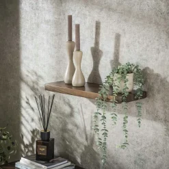 Meubles De Salon·Etagères Murales|Meubles De Rangement·Etagères Murales|Etagère murale bois d’acacia brun bords arrondis 90 cm NAKO