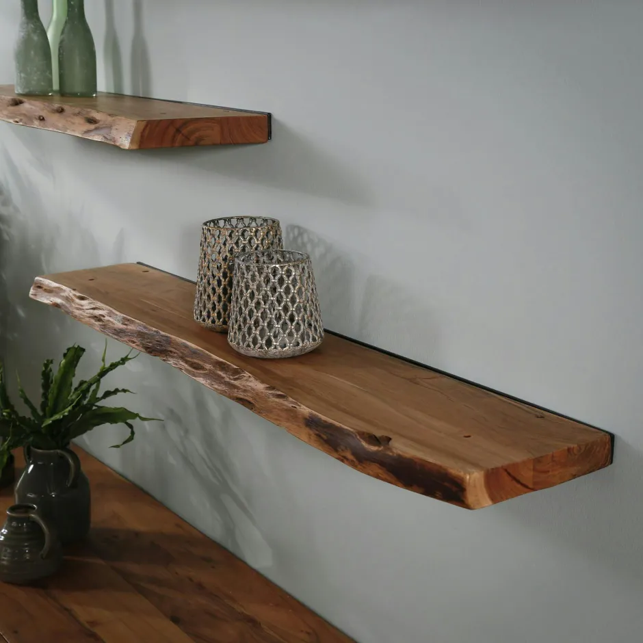 Melbourne Meubles De Salon·Etagères Murales|Meubles De Rangement·Etagères Murales|Etagère murale bois métal moderne (lot de 3)