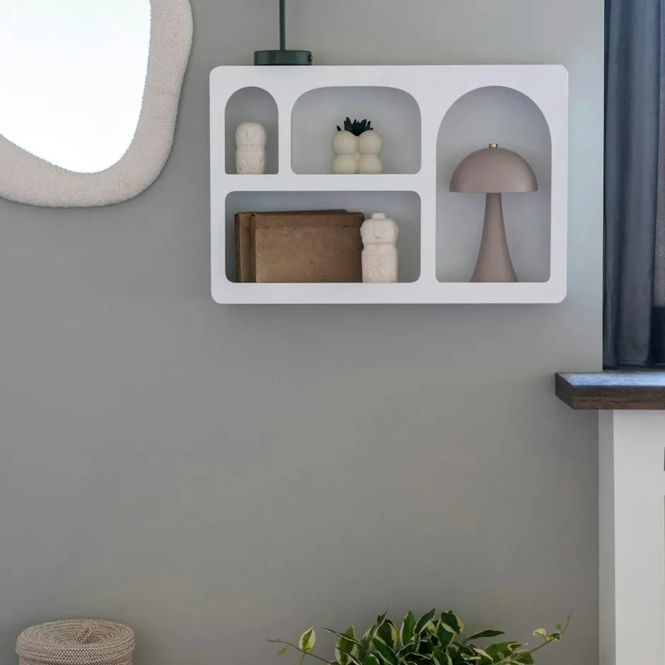 TALLINN Meubles De Salon·Etagères Murales|Meubles De Rangement·Etagères Murales|Etagère murale design effet bois 80 cm