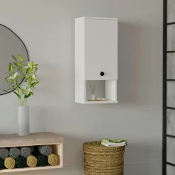 TALLINN Meubles De Salon·Etagères Murales|Meubles De Rangement·Etagères Murales|Etagère murale déstructurée en métal et bois, finition verte, 4 plateaux