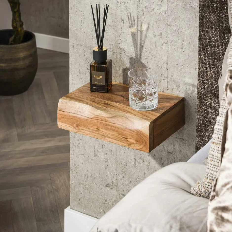 Melbourne Meubles De Salon·Etagères Murales|Meubles De Rangement·Etagères Murales|Etagère murale en bois d'acacia style 70s (lot de 5)