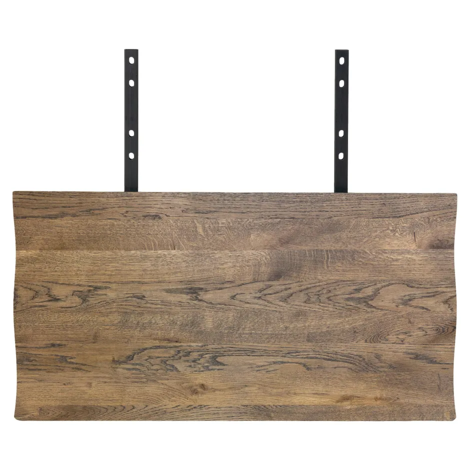 TALLINN Meubles De Salon·Etagères Murales|Meubles De Rangement·Etagères Murales|Etagère murale en bois et cuir noir 80 cm