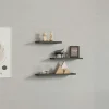 MARFA Meubles De Salon·Etagères Murales|Meubles De Rangement·Etagères Murales|Etagère murale moderne gris foncé (lot de 3)