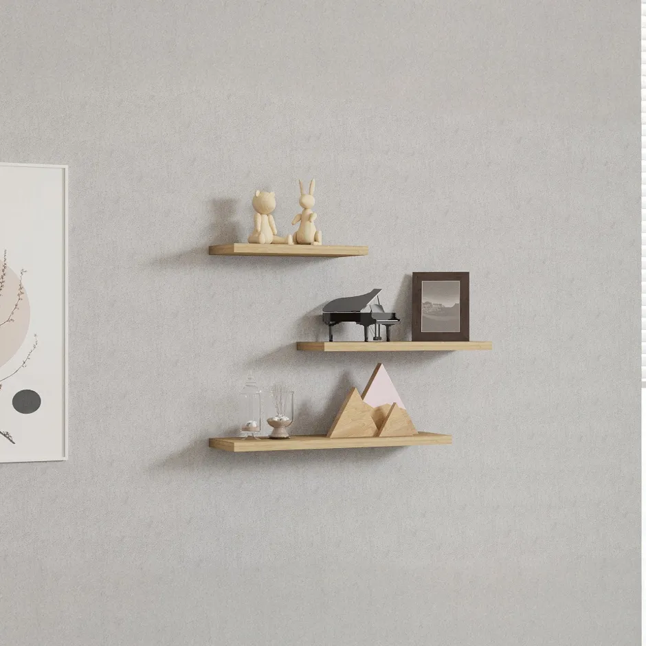 MARFA Meubles De Salon·Etagères Murales|Meubles De Rangement·Etagères Murales|Etagère murale moderne gris foncé (lot de 3)