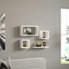 MARFA Meubles De Salon·Etagères Murales|Meubles De Rangement·Etagères Murales|Etagère murale modulable blanche moderne (lot de 4)