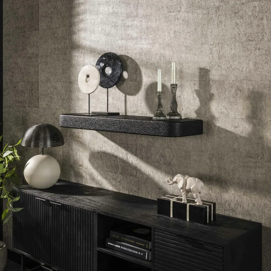 TAJ Meubles De Salon·Etagères Murales|Meubles De Rangement·Etagères Murales|Etagère murale noire 100 cm