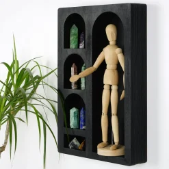 AVIALA Meubles De Salon·Etagères Murales|Meubles De Rangement·Etagères Murales|Etagère murale noire décorative - 5 niches