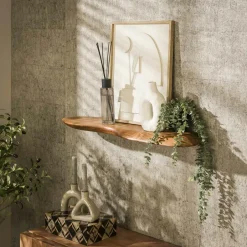 Melbourne Meubles De Salon·Etagères Murales|Meubles De Rangement·Etagères Murales|Etagère murale organique en bois d'acacia 60 cm