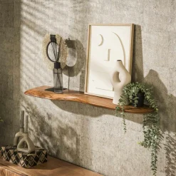 Melbourne Meubles De Salon·Etagères Murales|Meubles De Rangement·Etagères Murales|Etagère murale organique en bois d'acacia 60 cm