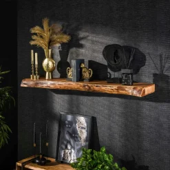 Melbourne Meubles De Salon·Etagères Murales|Meubles De Rangement·Etagères Murales|Etagère murale organique en bois d'acacia (lot de 3)