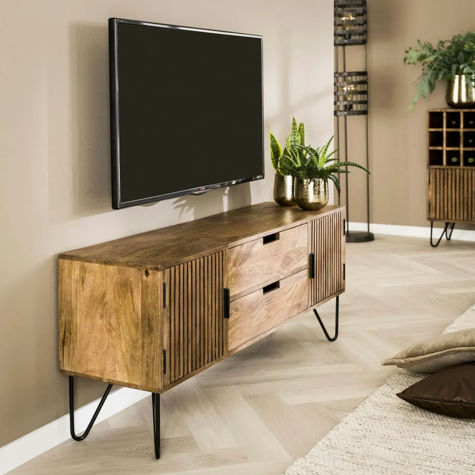 DELHI Meubles De Salon·Etagères Murales|Meubles De Rangement·Etagères Murales|Etagère murale ronde 1 tiroir bois de manguier ø 30 cm