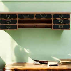 LAMPHUN Univers Déco·Vintage|Meubles De Salon·Etagères Murales|Etagère murale/portemanteaux 8 tiroirs