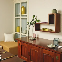 Maori Meubles De Salon·Etagères Murales|Meubles De Rangement·Etagères Murales|Etagères murales destructurées (lot de 2) hévéa 64x16x40cm