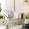 TIM Fauteuils En Tissu|Chaises Bouclettes|Fauteuil blanc en tissu bouclette