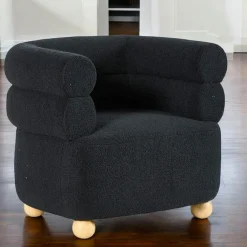 IENA Fauteuils En Tissu|Fauteuil cabriolet design tissu bouclé blanc