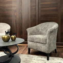 MIRA Fauteuils En Tissu|Fauteuil Cabriolet rouge chiné