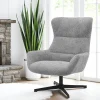 BERLIN Fauteuils En Tissu|Fauteuil confort pivotant en tissu doux gris foncé