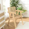 TIM Fauteuils En Rotin|Fauteuil contemporain bois clair assise et dossier cannage