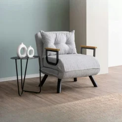 MODI Fauteuils En Tissu|Fauteuils Convertibles|Fauteuil convertible bleu - coussin assorti