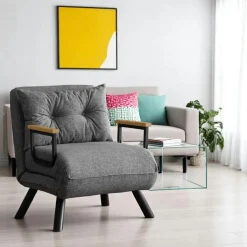 MODI Fauteuils En Tissu|Fauteuils Convertibles|Fauteuil convertible bleu - coussin assorti