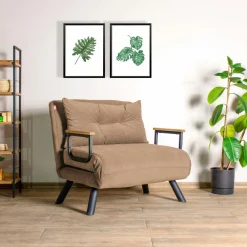 MODI Fauteuils Convertibles|Fauteuil convertible marron clair couchage 175 cm