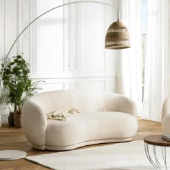 COLOMBUS Fauteuils En Tissu|Fauteuil cosy tissu bouclette écru