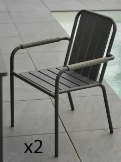Oslo Chaises De Jardin|Meubles En Aluminium Brafab|Fauteuil de jardin en aluminium avec dossier réglable blanc (lot de 2)