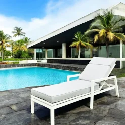 Oslo Chaises De Jardin|Meubles En Aluminium Brafab|Fauteuil de jardin en aluminium avec dossier réglable blanc (lot de 2)