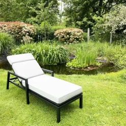 Oslo Chaises De Jardin|Meubles En Aluminium Brafab|Fauteuil de jardin en aluminium avec dossier réglable blanc (lot de 2)