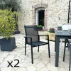 Oslo Chaises De Jardin|Meubles En Aluminium Brafab|Fauteuil de jardin noir en aluminium (lot de 2)