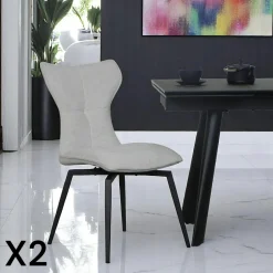 IENA Fauteuils En Tissu|Fauteuil de salon rotatif tissu côtelé gris