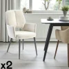LIGURIE Chaises Contemporaines|Meubles De Cuisine·Chaises|Fauteuil de table beige à dossier ouvert (lot de 2)