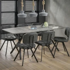 FLORENCE Chaises Velours|Chaises Contemporaines|Fauteuil de table contemporain velours noir (lot de 2)
