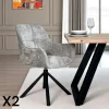 IENA Meubles De Cuisine·Chaises|Chaises Avec Accoudoirs|Fauteuil de table pivotant tissu gris (lot de 2)