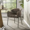 GALWAY Univers Déco·Design Contemporain|Meubles De Cuisine·Chaises|Fauteuil de table taupe dossier rond (lot de 2)