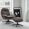 IENA Fauteuils En Tissu|Fauteuil détente gris pivotant avec repose-pieds