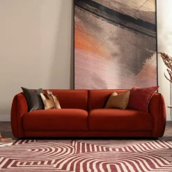 SOFIA Fauteuils En Tissu|Fauteuil en velours brique