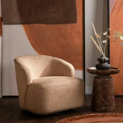 BRADFORD Fauteuils Vintage|Fauteuils En Tissu|Fauteuil pivotant beige